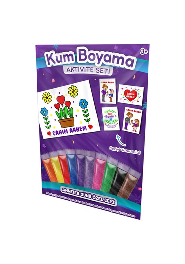 Renkli Çiçekler Anneler Günü Özel Kum Boyama Aktivite Seti