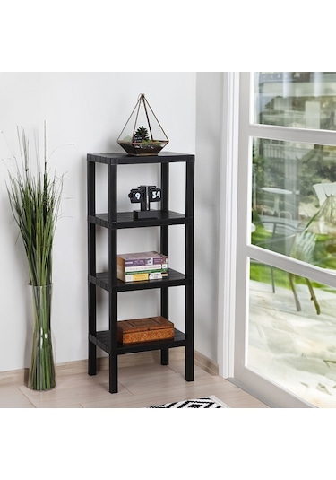Mithra Life 4 Katlı Plastik Siyah Banyo Mutfak Rafı Mıt1050 Siyah