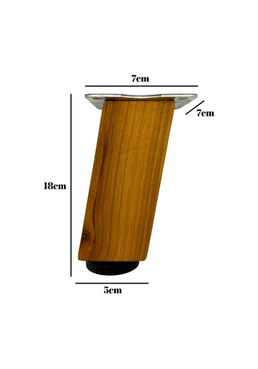 Kale Eğimli Ayarlı Ahşap Ayak Mobilya Masa Ve Dolap Ayağı 18cm 1 Adet Kiraz Kiraz Ağacı Kiraz
