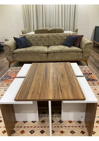 Bicabin Milano Dört Zigonlu Dekoratif Orta Sehpa Beyaz