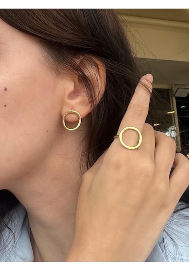 Geometrik Modern Yüzük Gold