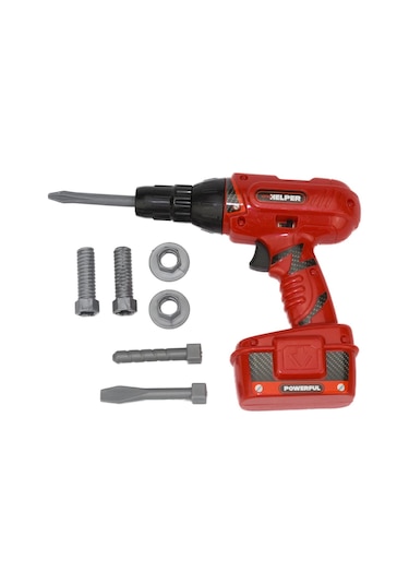 Helper 8 Parça Pilli Matkap Vidalama Tamir Seti Kırmızı Matkap Eğ