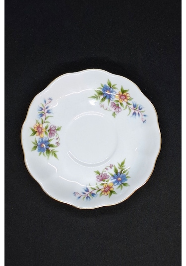 Royal Ascot Mavi Kadife Vintage Duble Kahve Fincanı 2 Parça 180 Ml Mavi-kırmızı