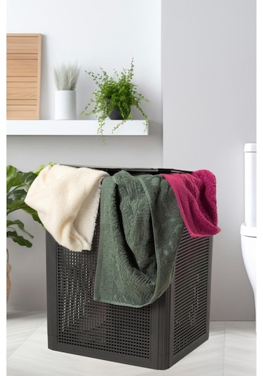 Omnipazar Sy-4632 Smart Duo İki Bölmeli Kirli Çamaşır Sepeti 84 Litre Antrasit 116 Antrasit