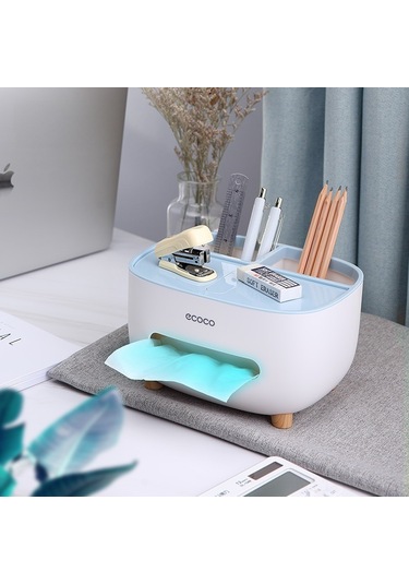 Tenfowee Krem Renkli Modern Minimalist Ev Ofis Masaüstü Katlanabilir Tuvalet Kağıdı Kutusu Kumanda Tutucu Organizer Krem