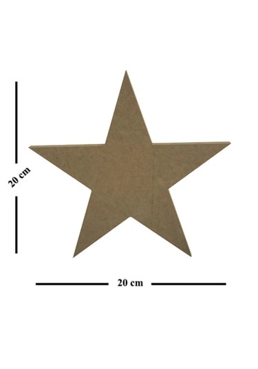 Boyanabilir Ahşap Mdf Yıldız Temalı 5 Li Dekoratif Obje - Süs