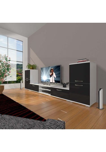 Decoraktiv Eko On2 Mdf Dvd Tv Ünitesi Tv Sehpası Beyaz - Siyah