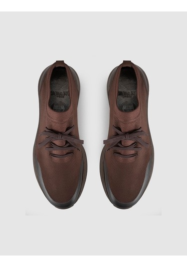 Cabani Castello Kahve Triko & Hakiki Dana Deri Erkek Sneaker Kahverengi Cabani Castello Kahve Triko & Hakiki Dana Deri Erkek Sneaker Kahverengi