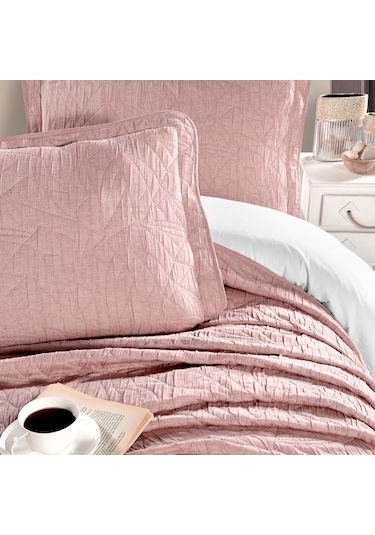 Schafer Shine Yatak Örtüsü Seti -3 Parça -Pudra Çok Renkli