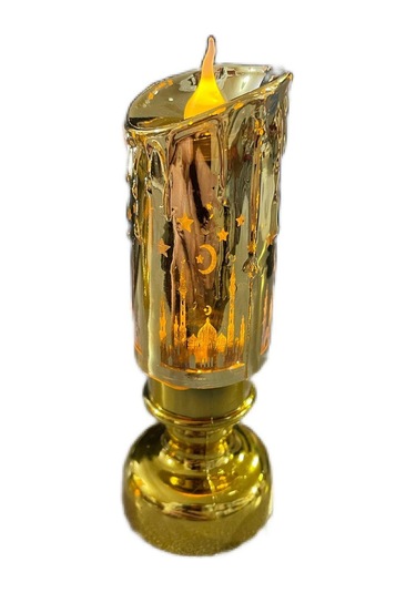 Kandil Figürlü Led Gün Işığı Renkli Plastik Pilli Mum Şamdan 1 Adet-1976 Çok Renkli