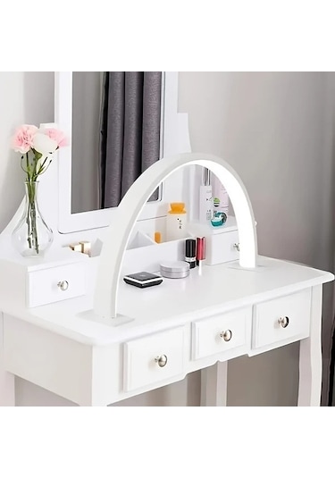 Fastbuy 180mm Pembe Led Masa Lambası 6000k Usb Güçlü Ayarlanabilir Hilal Titresimsiz Tirmak Pembe