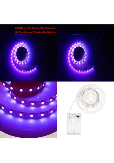 Suntek Magideal Dc5v Uv Ultraviyole Mor Led Şerit Pille-çalışan 1m Beyaz