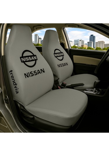 Nissan Araçlara Uygun Penye Kumaş Ön Arka Oto Koltuk Kılıfı - Servis Tipi Oto Kılıf Takımı Gri