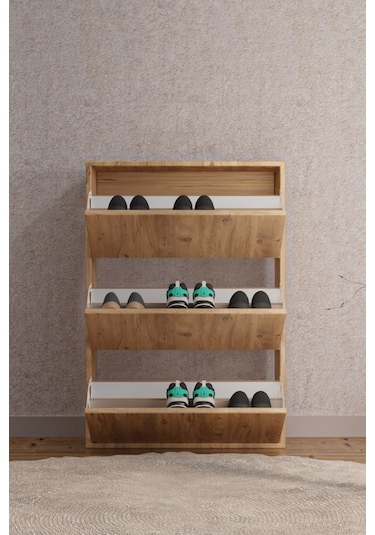 Ae-1078 Vizyon Ayakkabılık Duvara Monte Edilebilir, Atlantik Çam Atlantik - Çam