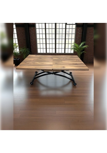 Ortadan Açılır Akıllı Masa Üst Mdf Urartu Alt Ayak Siyah