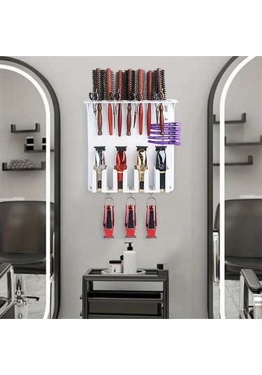 Willowhaven Gray Normal Saç Makinesi Askısı, Berber Istasyonu Sakal Trimmer Standı, Saç Stili Aksesuarı Gri