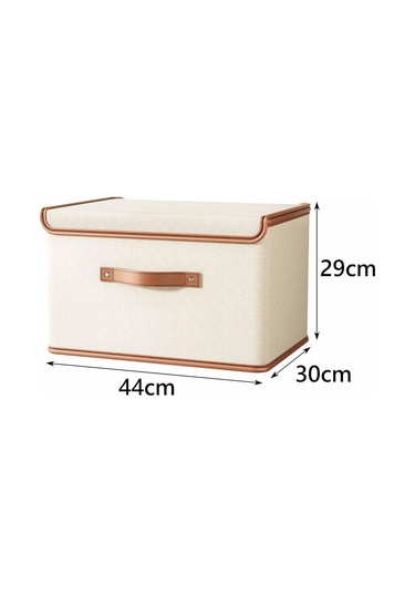 Suntek Yorgan Yastıklar İçin Kapaklı Depolama Kutusu Bej 44 x 30 x 29 CM