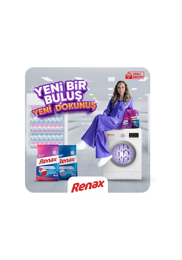 Renax Matik Renkliler için Toz Çamaşır Deterjanı 64 Yıkama 8 KG