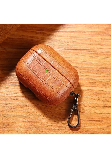 Airpods Uyumlu Pro Timsah Dokusu Kulaklık Koruyucu Kılıf İçin Açık Kahverengi