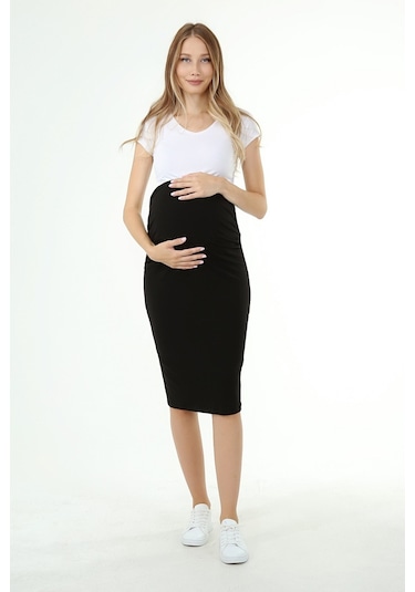Luvmabelly Myra9040 Beli Ayarlanabilir Hamile Etek -siyah-siyah