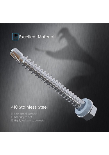 Xurunkeji 200 Adet 8 X 1/2 İnç İla 1-1/4 İnç Kendiliğinden Delinebilen Vidalar Metal, Paslanmaz Çelik Sac Vidalar, İnşaat Ve Onarım İçin 17x14x3cm