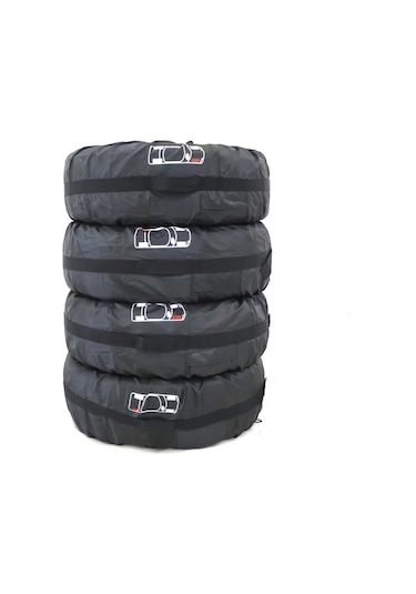 Sones 4'ü 1 Arada Su Geçirmez Toz Geçirmez Güneş Koruyucu Araba Lastiği Yedek Lastik Kapağı, Boyut: S Siyah