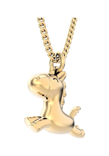 Chocli 18 Ayar Altın Kaplama Uçan Unicorn Kolye