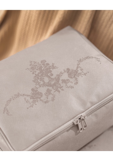 Madame Coco Çiçek Desen Baskılı 2'li Hurç - Gri 8684427147719 Gri