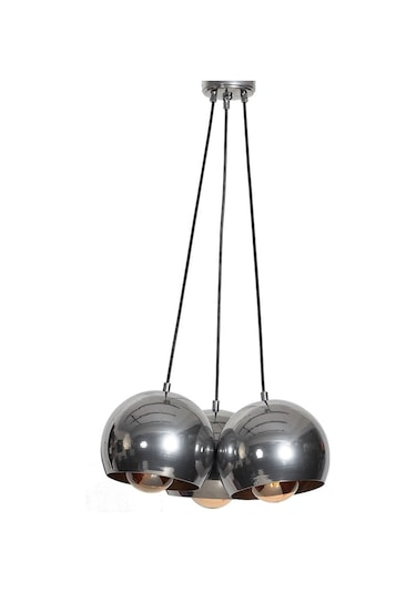 Luzarana Luna 3 Lü Krom Metal Gövde Tasarım Lüx Sarkıt Avize Çok Renkli