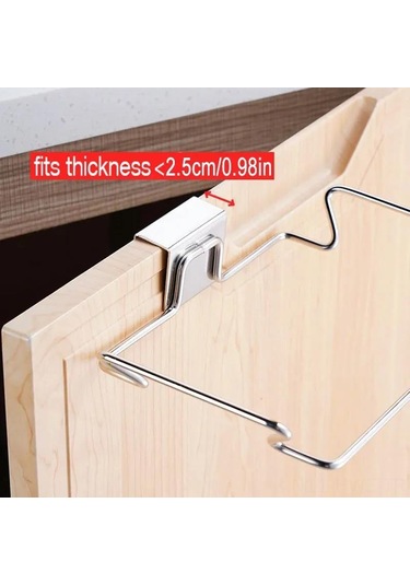 Honmex Çelik Çöp Poşeti Tutucu, Mutfak Kapısı Arka Paneli, Uyumlu Dekor, Kolay Kurulum, Boşluk Tasarrufu Gümüş