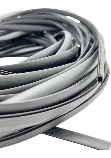 Contacall Alüminyum Raylı Dolap Fitili / Raylı Dolap Kapak Contası Ray Fitili 10 Metre Siyah