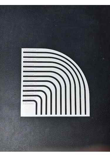 Çizim Köşe Yuvarlama Cetveli Punch,kırkyama,mefruşat Yuvarlak Köş Beyaz