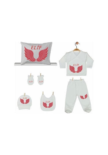 Pia Baby Gl 2205 İsme Özel Yastık Zıbın Set Krem