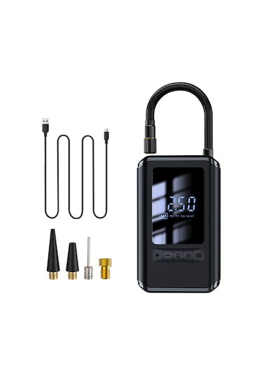 Samdoo Akıllı Kablosuz Mini Araçlastik Kompresör: Otomobil, Motosiklet, Bisiklet Lastikleri İçin Basınç Ayarlı Otomatik Kesme Fonksiyonlu Hava Pompa