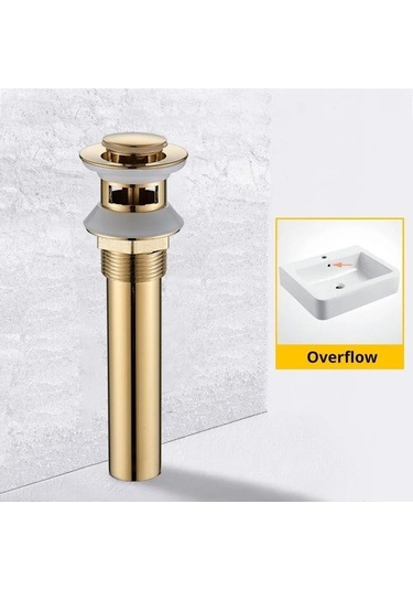 Joyhub Mingjin Shop2 Altın Taşma B Stili Mat Siyah Banyo Pirinç Lavabo Bak Açılır Drenaj Çift Stil Suluk Vanity Lavabo Atık Süzgeç Altın Krom Ujw2uf Renkli Çok Renkli