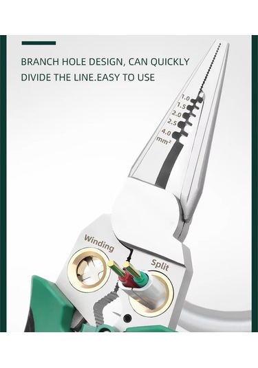 Geeksen 8-in-1 Elektrikçi Pense: Paslanmaz Çelik, Anti Kayma, Kablolu İstriyici, Kesici Ve Voltaj Testeri - Gri