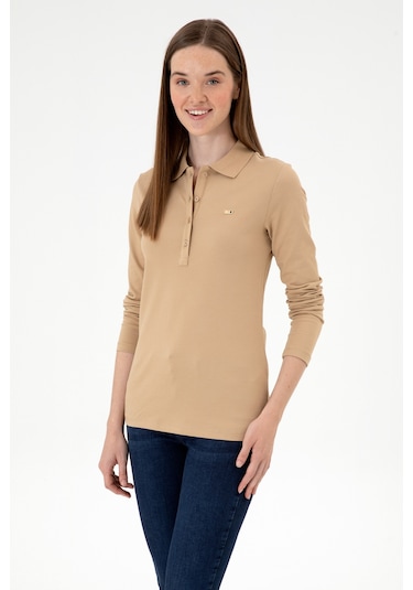 U.s. Polo Assn. Kadın Kum Sweatshirt 50313593-vr085 Kum