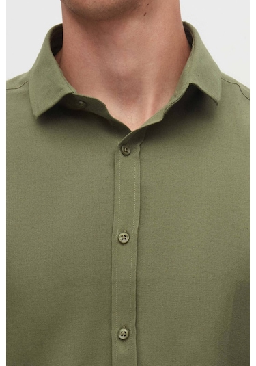 D's Damat 6EF02ORT00288 Slim Fit Erkek Gömlek - Haki