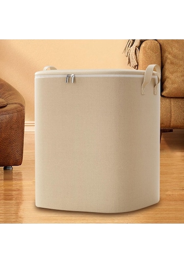 Pazly Tote Suntek Saklama Kutusu Katlanabilir Giysi Çantası Bej 180l-50x50x70cm Sl Diğer