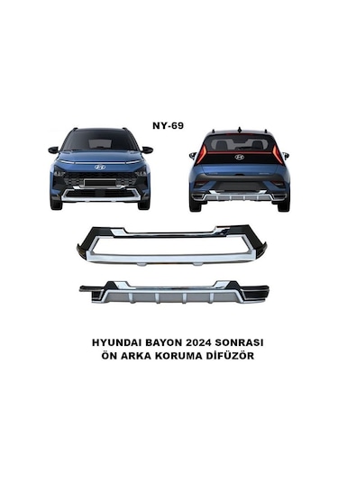 Hyundai Bayon Ön Ve Arka Tampon Koruma Difüzör Bayon 2024 Sonrası Spor Model Difüzör
