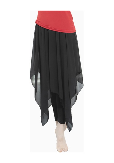 Gajeena "2'li 1 Arada Nefes Alabilir Dans Eteği - Yoga, Performans İçin Rahat Polyester Kumaş" SiYAH