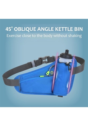 Butu Yürüyüş Fanny Paketi Su Şişesi Tutucu Bisiklet Bel Çantası - Siyah