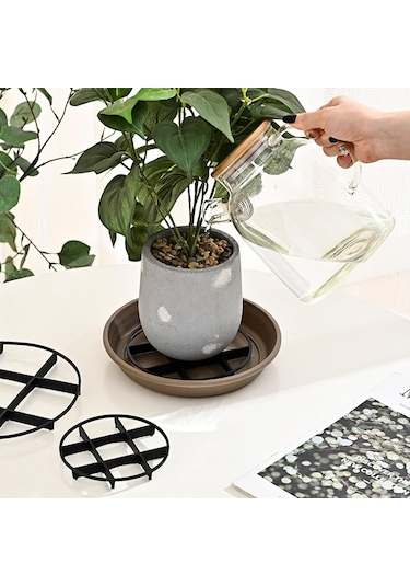 20 Paket Bitki Seviyesi Pot Asansör Bitki Tabağı Drenaj Rafı Yuvarlak Saksı Ayakları Yükseltici