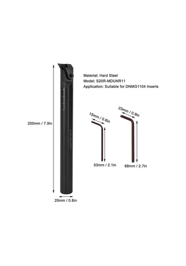 Samdoo S20r-mdunr11 Çelik Tornavida Ucu Tutucu, Dnmg1104 İçin Uygun, Çift Anahtar, Yüksek Dayanıklı, Verimli İşleme, Sert Çelik Malzeme