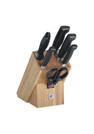 Zwıllıng Four Star Blok Bıçak Seti Bambu 7-Parça 350680020 Siyah