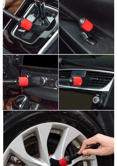 5'li Oto Detay Temizlik Fırçası Seti Kaliteli Detaylı Farklı Boyutlar, Premium Seri Araba Fırçası