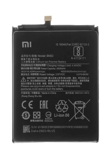 Xiaomi Redmi Note 9 Pro Batarya Pili