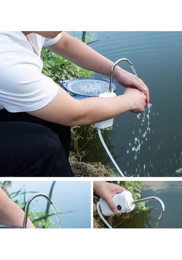 Qingmipy Akıllı Tespitli Balık Tutma Su Pompası Siyah 1.8m Boru - 1 Ton/sa Su Akışı, 6 Saat Oksijenasyon, 36 Saat Aydınlatma