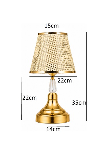 Çamlı Metal Ayaklı Kumaş Başlıklı Masa Abajuru Geçe Lambası Şık Masa Lambası Hasır