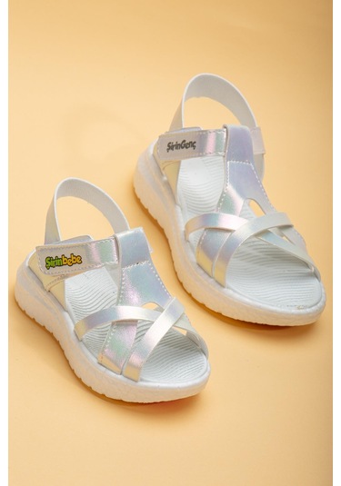 Şirinbebe Şiringenç Yüz Direkli Çapraz Bantlı Ortopedik Sedef Kız Bebek Kız Çocuk Sandalet-3092-sedef Sedef